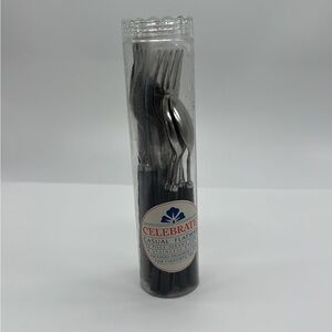 Vintage BLACK Melamine Acrylic Flatware